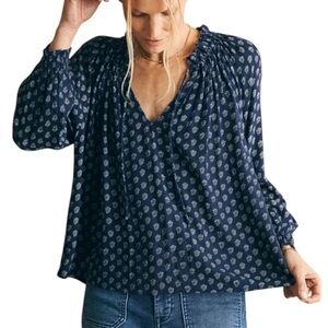 FAHERTY Emery Lotus Floral Print Blouse Top